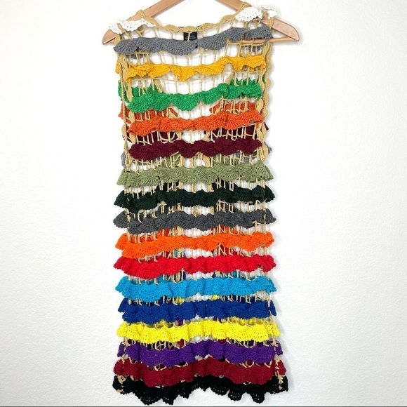 Crochet open front  scalloped vest medium - Picture 7 of 14